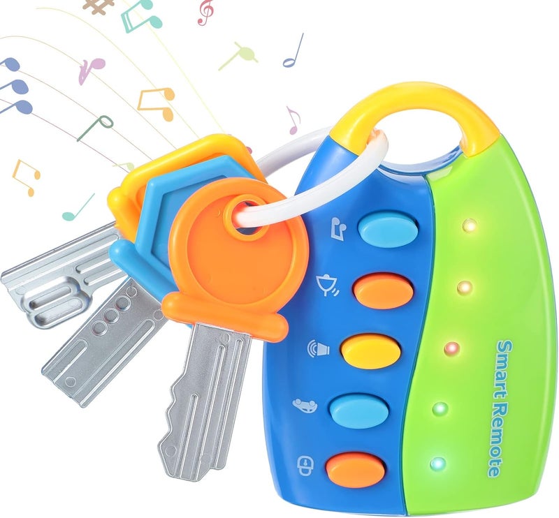 Skylety Musical Smart Remote Key Toy Fake Car Toy Keys with Sound and Lights Fun and Educational Key Toys for Travel Play (Batteries Not Included) - Image 1