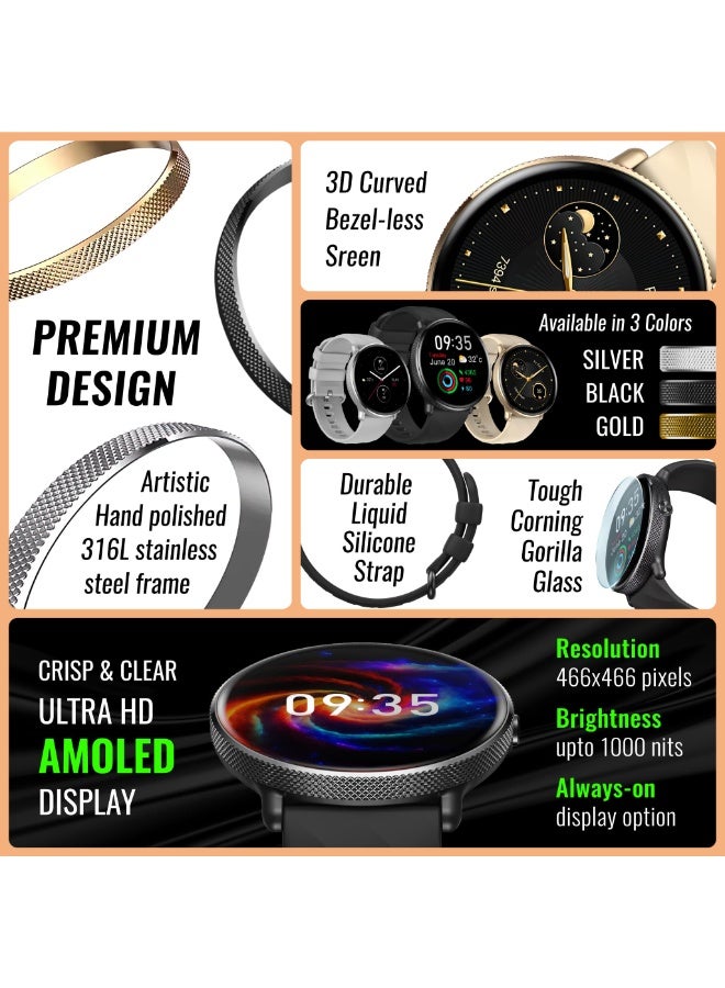 Zeblaze Unisex Smartwatch with Bluetooth Calling, Heart Rate and Sleep Monitoring, Fitness Activity Tracker, Step Counter & Smart Notification Bracelet, Gold - Image 4