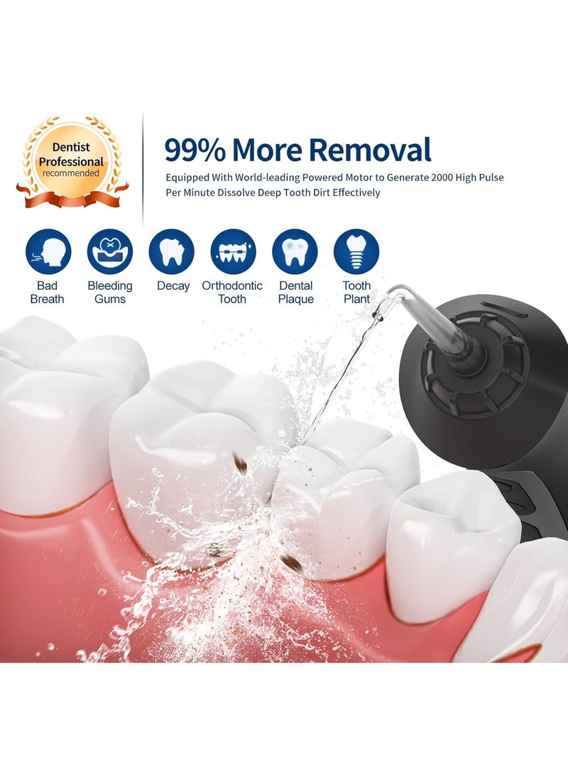 سيجو جهاز تنظيف الأسنان المائي Seago مزود بثلاثة أوضاع، منظف أسنان لاسلكي بالماء مع 5 رؤوس نفاثة، مقاوم للماء بمعيار IPX7، قابل لإعادة الشحن، محمول، قوي، مناسب للسفر والاستخدام المنزلي مع تقويم الأسنان. - Image 4