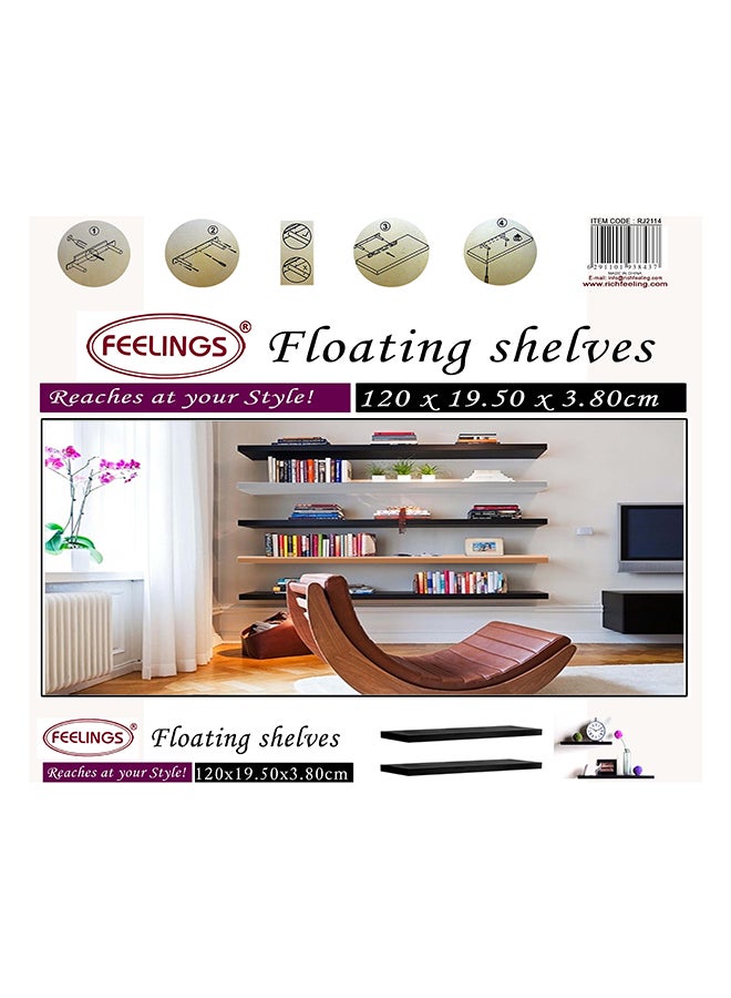 Feelings رفوف حائط عائمة 120سم بيضاء الحجم: 120x19.5x3.8سم - Image 5