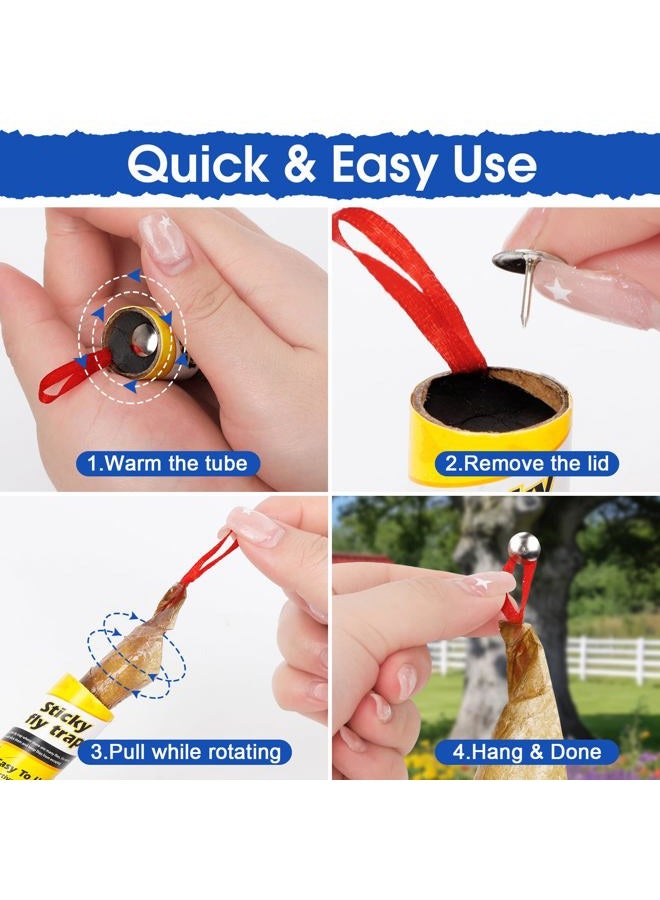 Stingmon 40 Rolls Fly Trap, Fly Traps Outdoor, Fly Traps Indoor for Home, Sticky Fly Strips, Fly Paper Tape Catcher Ribbon for Gnat Fungus Fruit Flies - Image 3