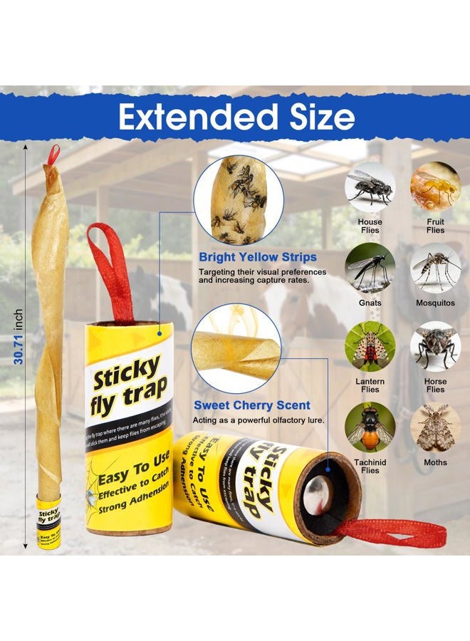 Stingmon 40 Rolls Fly Trap, Fly Traps Outdoor, Fly Traps Indoor for Home, Sticky Fly Strips, Fly Paper Tape Catcher Ribbon for Gnat Fungus Fruit Flies - Image 2