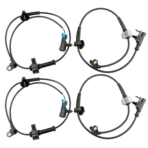 Ruizure ABS Wheel Speed Sensor Front Rear Left Right fit for GMC Yukon XL 1500, Chevy Tahoe Suburban Avalanche, Cadillac Escalade 2007 2008 2009 2010 2011 2012 2013 2014, Driver Passenger, 4pcs - Image 1