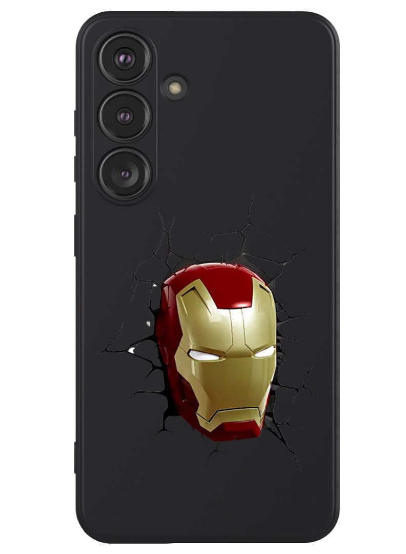 Theodor Protective Slim Fit Case Liquid Silicone Cover with Full Body Protection Anti-Scratch Shockproof Case For Samsung Galaxy S24 Plus (Black) - Iron man - Image 1