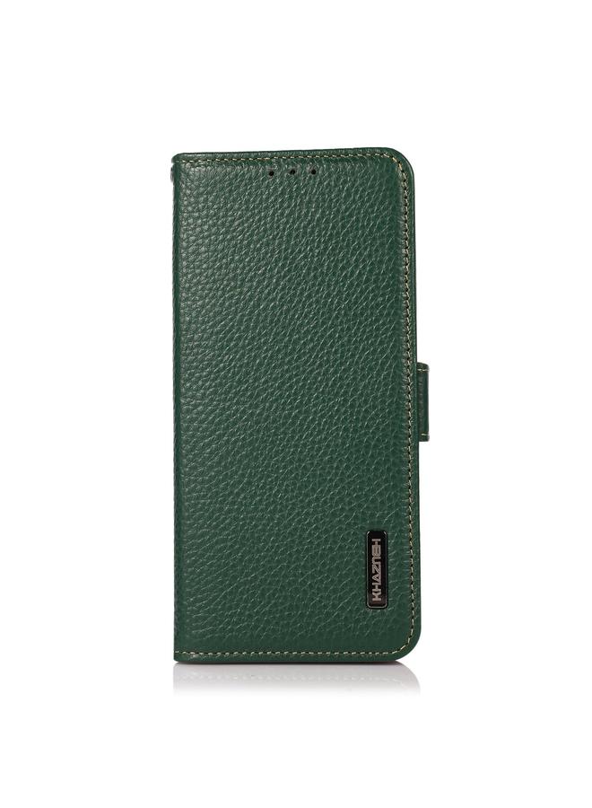 S-TOP Case For Samsung Galaxy S25 Edge 5G KHAZNEH Side-Magnetic Litchi Genuine Leather RFID Phone Case - Image 2