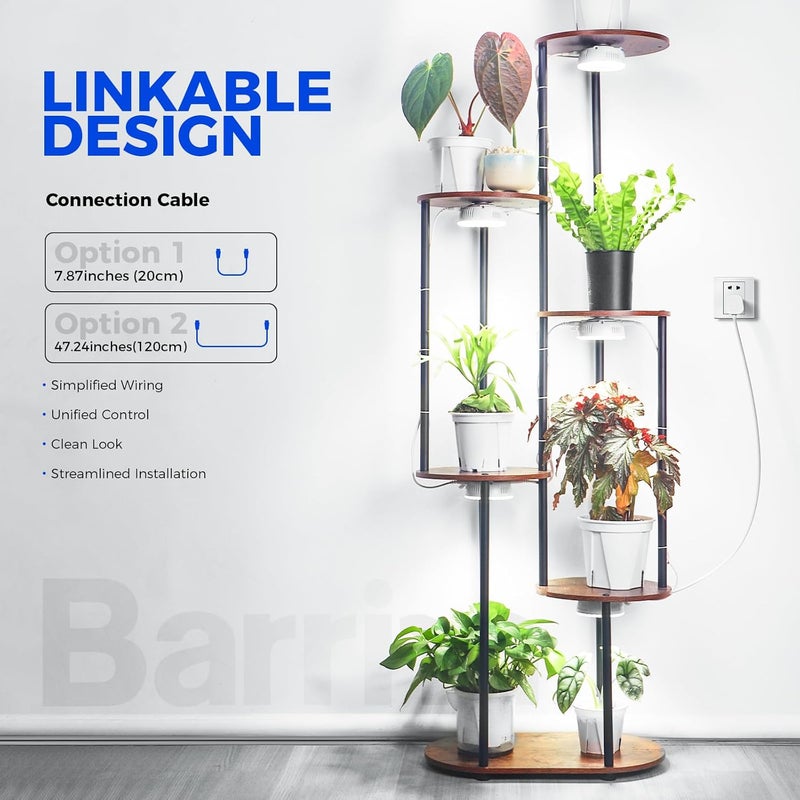 Barrina ضوء نمو Orbgrow OG09 Puck، سطوع 5000K، قوة 18 واط (2 × 9 واط، ما يعادل 270 واط)، ضوء نباتي ذو طيف كامل للنباتات الداخلية، مغناطيسي وقابل للربط مع مؤقت، يمكن تعديل السطوع عل�� 5 مستويات لرفوف النباتات، 2 عبوة - Image 2