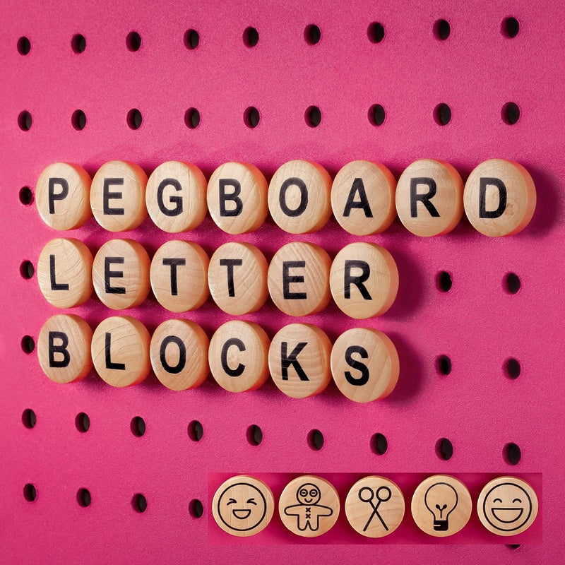 Craft Room Pegboard Letters for Pegboard Craft Peg Board Organizer Accessories  115 Pegboard Decoration Blocks with Emojis  Round