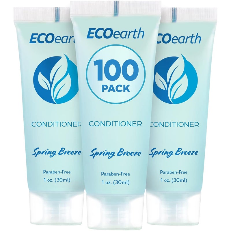 EcoEarth Travel Size Conditioner 1 fl oz 100 PK Spring Breeze Delight Your Guests with Revitalizing and Refreshing Hotel Conditioner Quality Small Size Travel Amenities Hotel Toiletries in Bulk