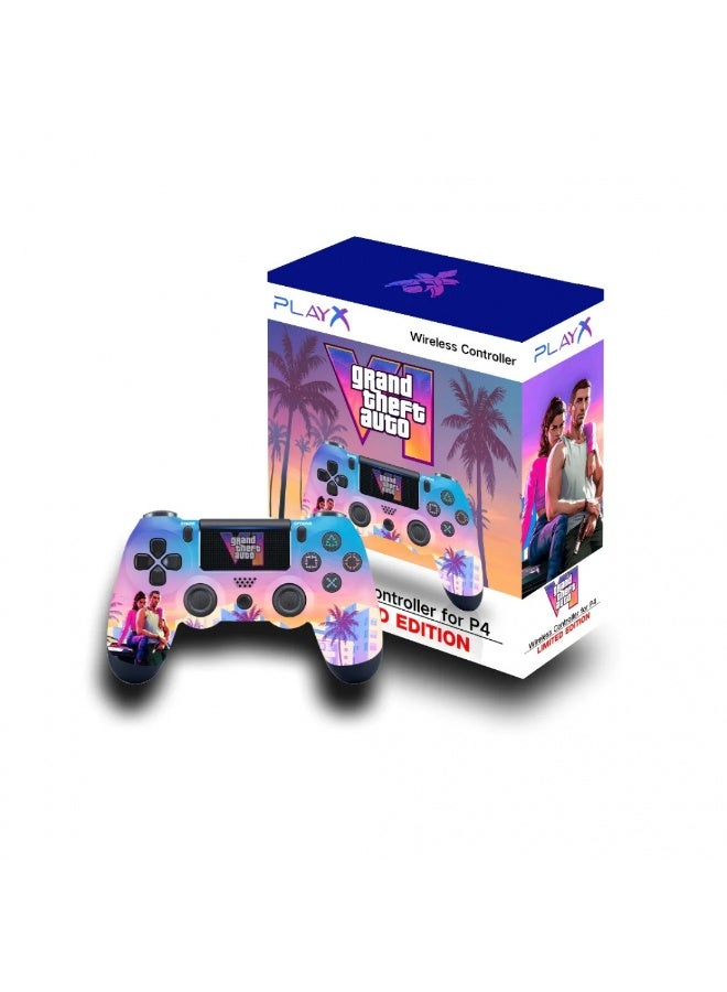 Play X PlayX Wireless Controller for PS4/Pro/Slim – Grand Theft Auto Edition with Dual Vibration & Motion Sensor - Image 4