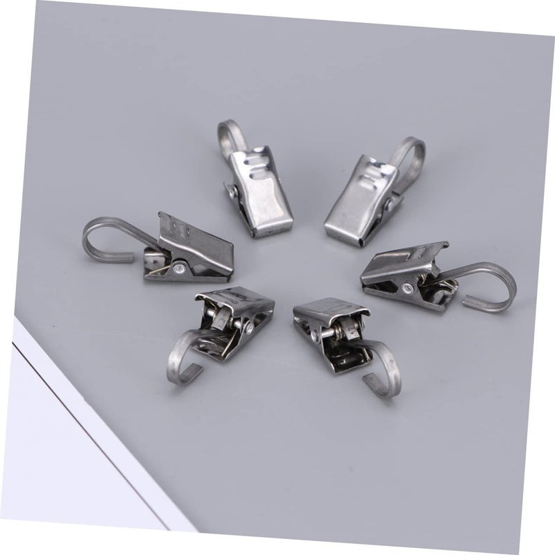 36 Pcs Heavy Duty Silver Curtain Hooks Clamps for Drapes Bathroom Shower Window Hardware - Image 4