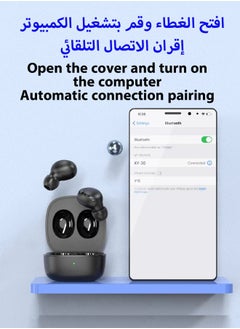 XnYao XY-30 True Wireless Earbuds,Wireless Earbuds Bluetooth TWS Headphones Earphone, IPX4 Waterproof Earphones Built-in ENC Noise Cancellation Mic for iPhone, Android, Pad, Sports, Workout  - Image 3