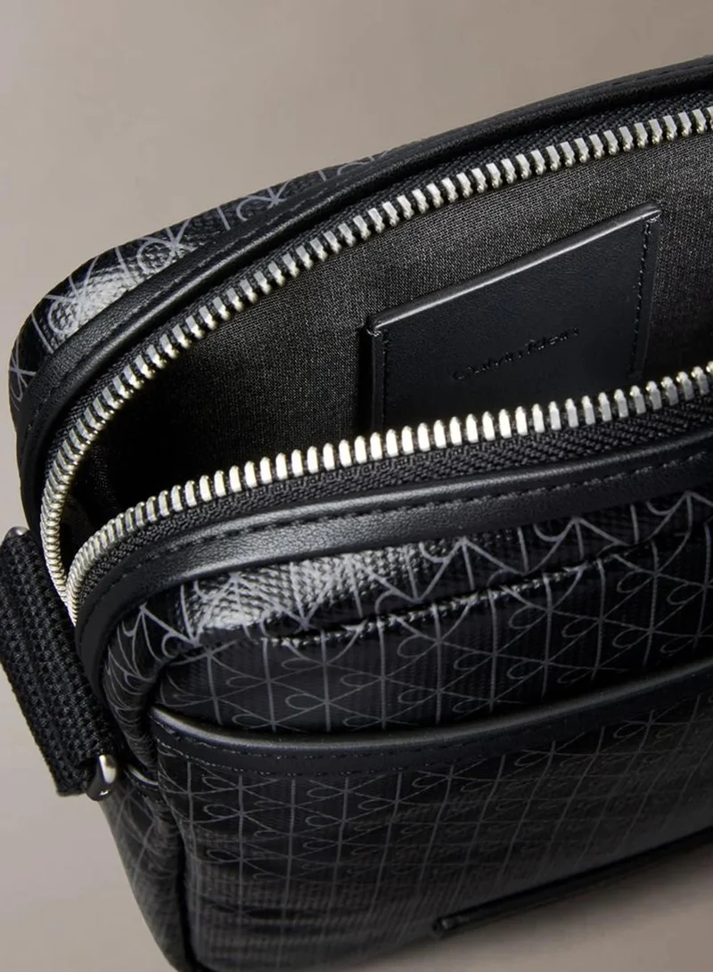 Calvin Klein Black AOP Allover Emblem Logo Reporter Bag for Men | Best Price UAE