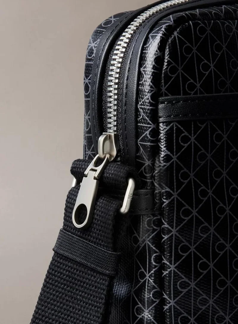 Calvin Klein Black AOP Allover Emblem Logo Reporter Bag for Men | Best Price UAE