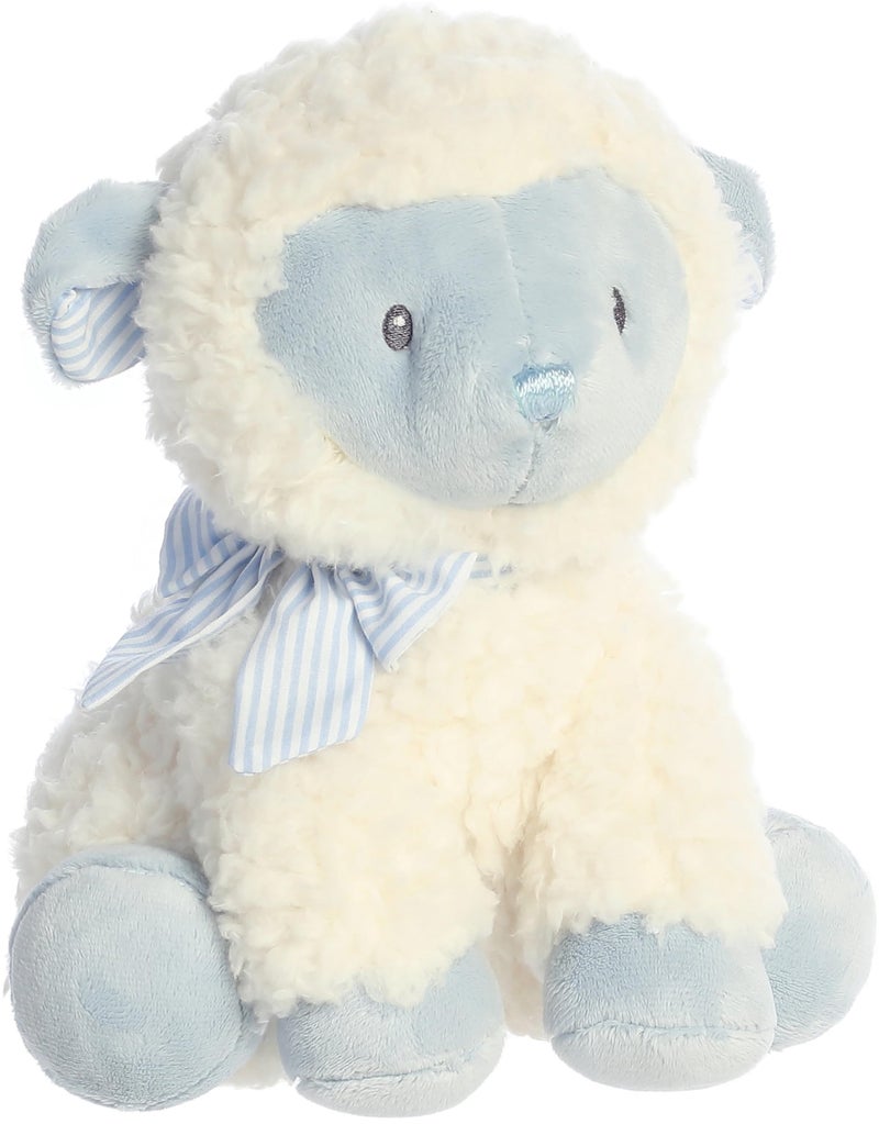 AuroraÂ® Playful Blessing Lambâ„¢ Boy Lambâ„¢ Baby Stuffed Animal - Comforting Companion - Imaginative Play - Blue 9 Inches - Image 1