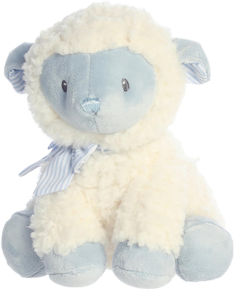 AuroraÂ® Playful Blessing Lambâ„¢ Boy Lambâ„¢ Baby Stuffed Animal - Comforting Companion - Imaginative Play - Blue 9 Inches - Image 3