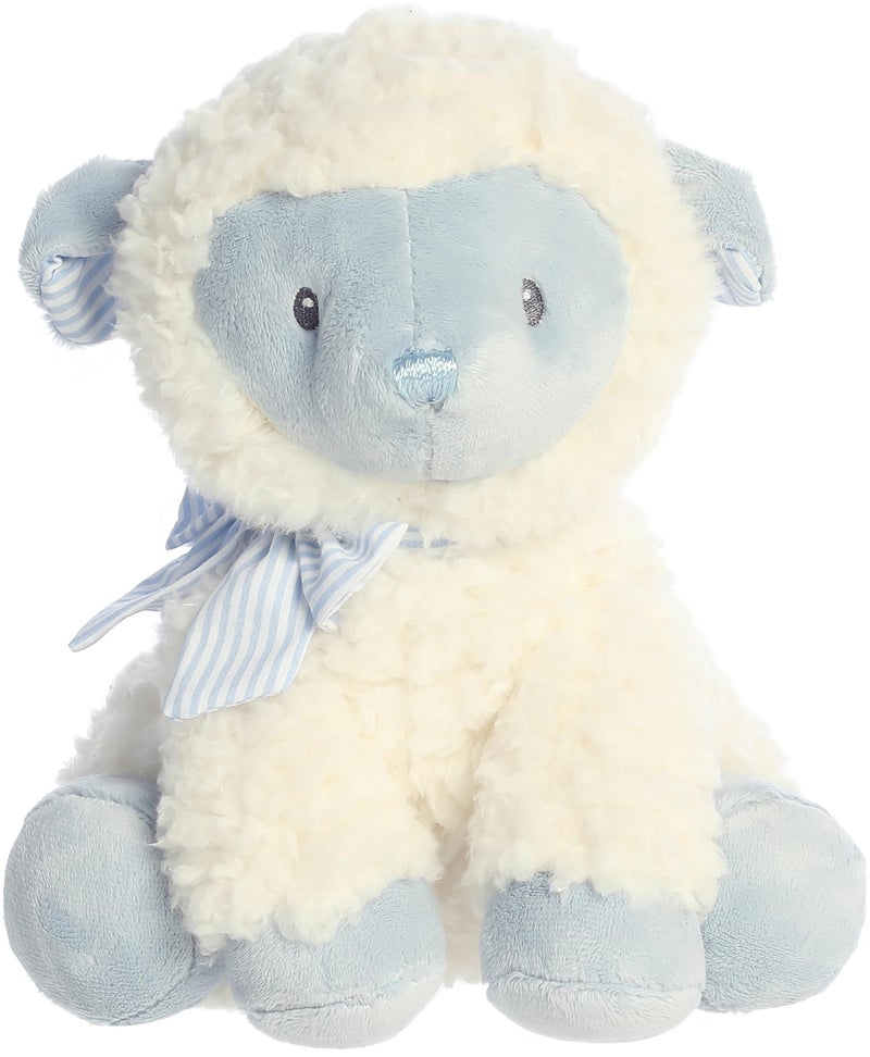 AuroraÂ® Playful Blessing Lambâ„¢ Boy Lambâ„¢ Baby Stuffed Animal - Comforting Companion - Imaginative Play - Blue 9 Inches - Image 2