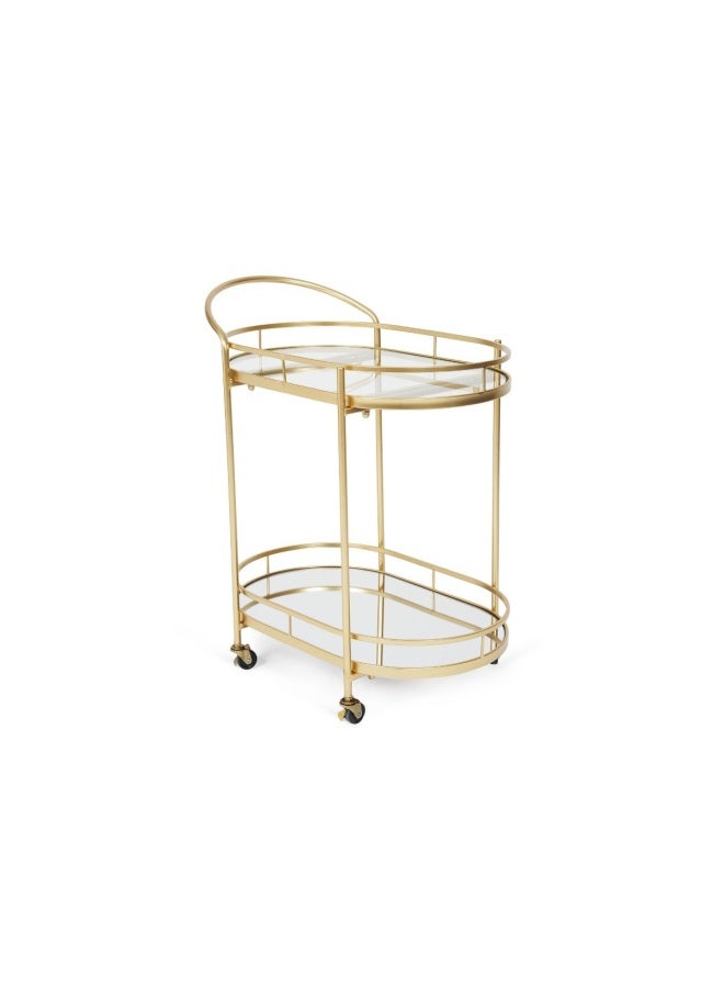 Pan Home Ellipsa Serving Trolley - White & Gold  - Image 1