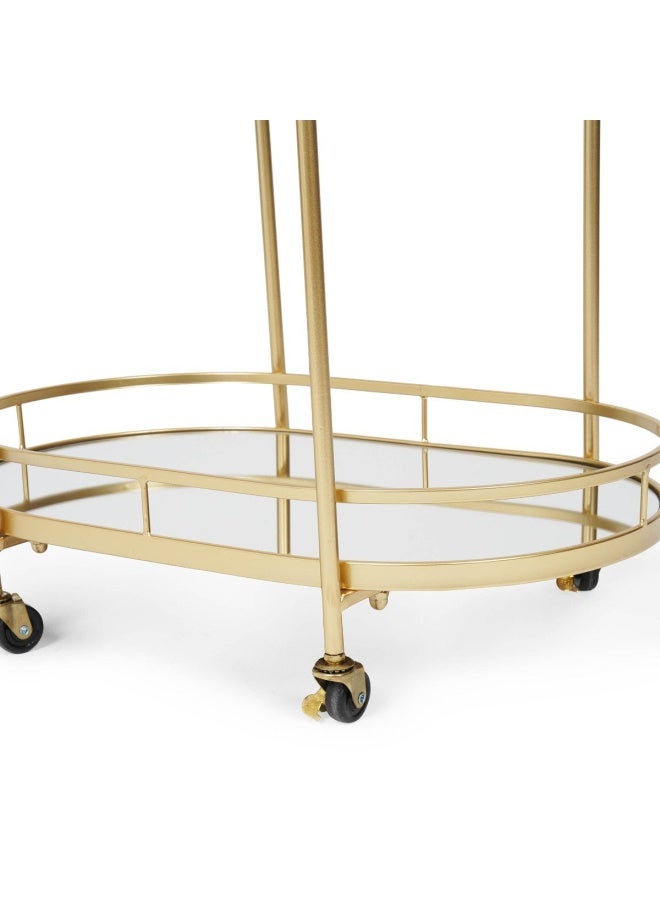 Pan Home Ellipsa Serving Trolley - White & Gold  - Image 3