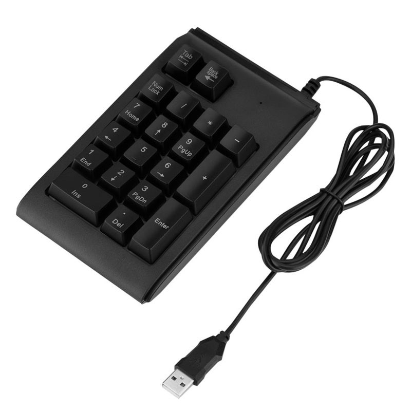 USB Numeric Keypad 19-Key Wired Number Keypad - Mechanical Touch Feeling Mini Keypad with 3-Color Breathing Lights for Office Works - Image 1