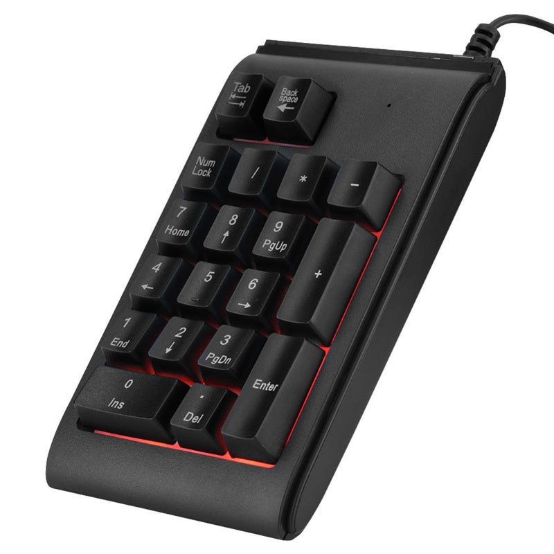 USB Numeric Keypad 19-Key Wired Number Keypad - Mechanical Touch Feeling Mini Keypad with 3-Color Breathing Lights for Office Works - Image 5