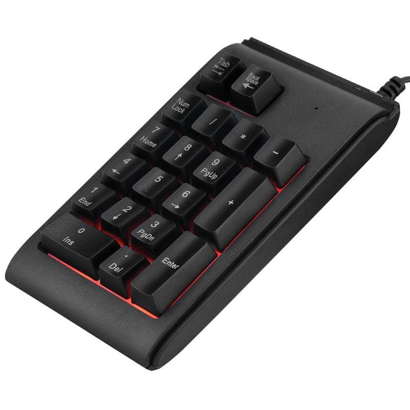 USB Numeric Keypad 19-Key Wired Number Keypad - Mechanical Touch Feeling Mini Keypad with 3-Color Breathing Lights for Office Works - Image 4