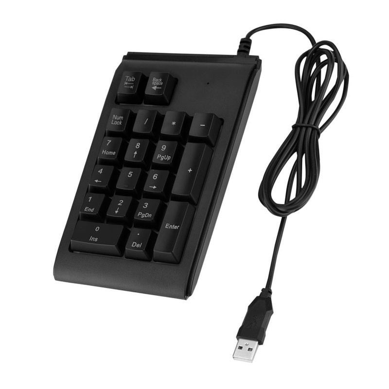 USB Numeric Keypad 19-Key Wired Number Keypad - Mechanical Touch Feeling Mini Keypad with 3-Color Breathing Lights for Office Works - Image 2