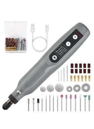 Rotary Tool Kit, Cordless 5-Speed Variable and USB Charging Cable Mini Power Rotary Tools, 3.7V with 45pcs Accessories for Cutting, Drilling, Sanding, Engraving, Polishing and DIY Crafts Grey - pzsku/Z8D19BDA9F6DE3B70F1D2Z/45/_/1683612679/28e79f22-e53b-43c1-9bee-184f25ab3739