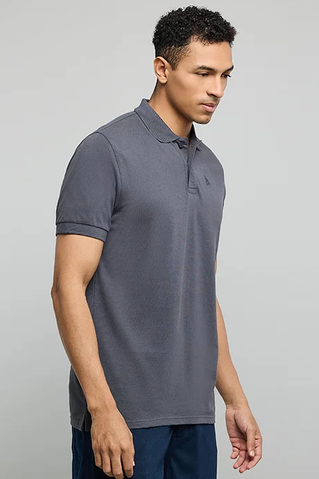 R&B Logo Embroidered Polo T-Shirt with Short Sleeves