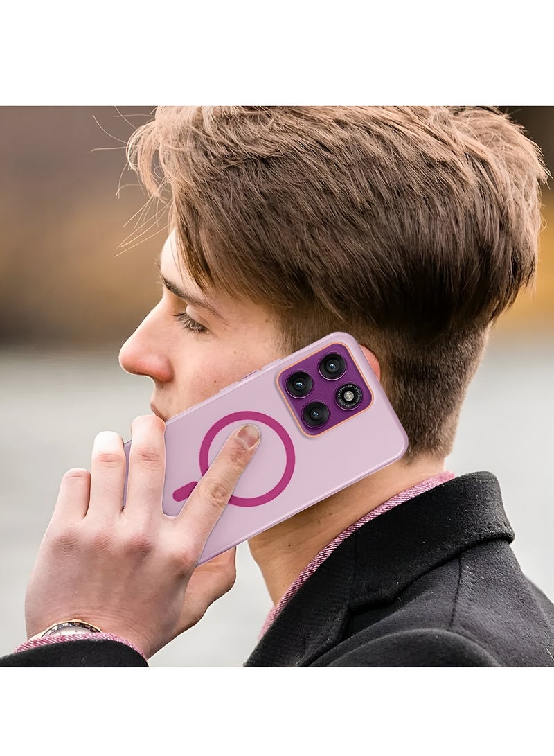 Wtech Motorola Moto G86 / Moto G86 Power 5G 2025 Hybrid Translucent Magsafe with Magnetic Charging Raised Camera Lips Elegant Look Case Cover (MCMPMN) - Baby Pink - Image 5