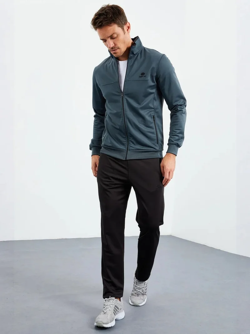 تومي لايف TOMMY Men's Scuba Knit Active Set With Zipper Collar