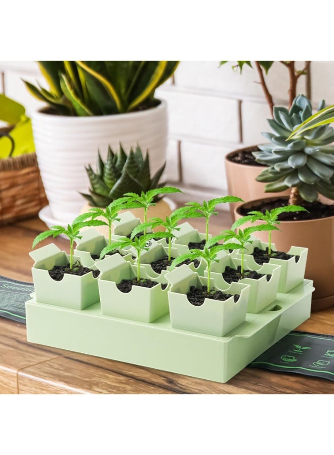 Bukela Seed Starter Tray, Dual-Purpose Handles for Transplanting & Labeling, 9 Deep 2.3 in Cells, Extra-Thick Reusable Germination Kit, for Indoor, Outdoor & Greenhouse Use - Image 5