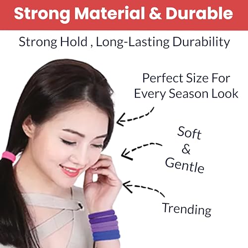 TEMPERIA (30 Pcs) Hair Band for Women & Girls - Ultra Premium Rubber Band - Elastic Ponytail Hairband Ties Accessories - Light Random Colours (DN02) - Image 3