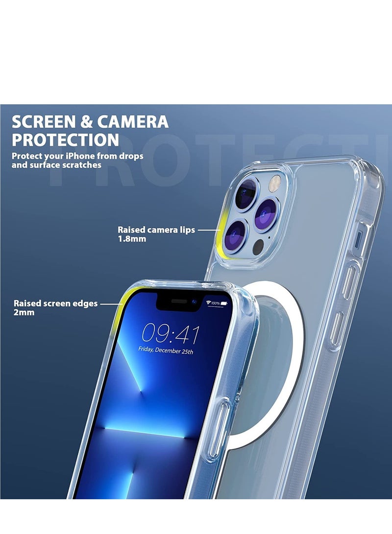 BORTONY Clear Magnetic Case for iPhone 14 Pro Max Compatible with Magsafe Card Wallet & Wireless Chager, Screen & Camera Protection Shockproof Magsafe Cover for Apple iPhone 14 Pro Max - Image 3