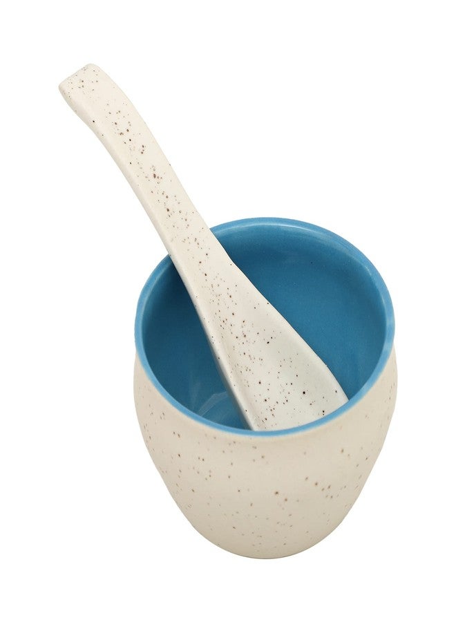 Telver Ceramic Soup Bow with Spoon, 300ml Pack of 6 Multi Colour - Image 3