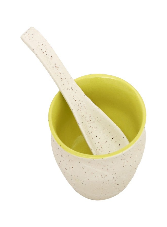 Telver Ceramic Soup Bow with Spoon, 300ml Pack of 6 Multi Colour - Image 5