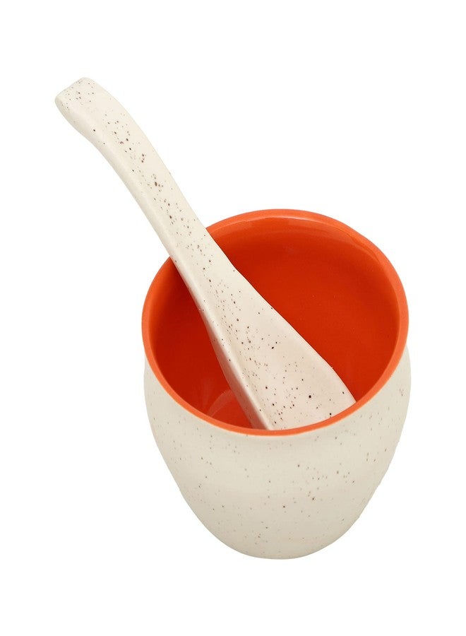 Telver Ceramic Soup Bow with Spoon, 300ml Pack of 6 Multi Colour - Image 4