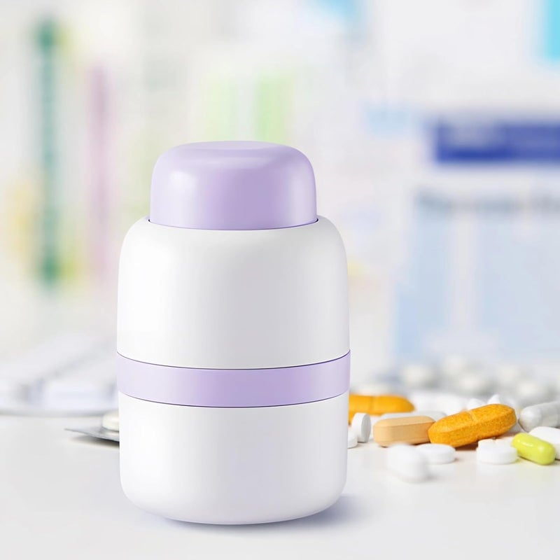 Pill Splitter Perfect For Halves Quarters, Portable Design Pill Cutter For Home Travel Elderly Pets, Safe Blade Includes Storage Cleaning Brush - Image 3