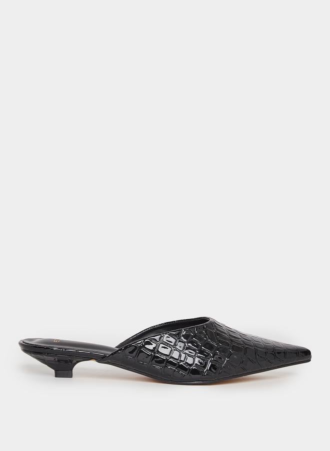 Styli Styli Textured Pointed Toe Slip-On Mules  - Image 2