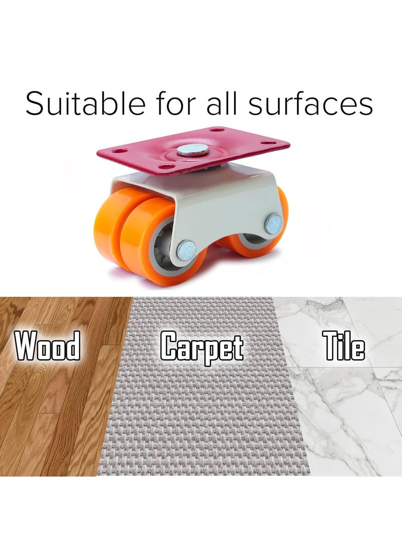 THOISEWELT THOISEWELT Heavy Duty Caster Wheels Roller Moving Castor Four Nylon Wheels for Furniture Kabat TableLuggage Trolley Industrial Plate Cartoon Transfer 375400Kg Load Capacity Orange 4 Piece  - Image 5