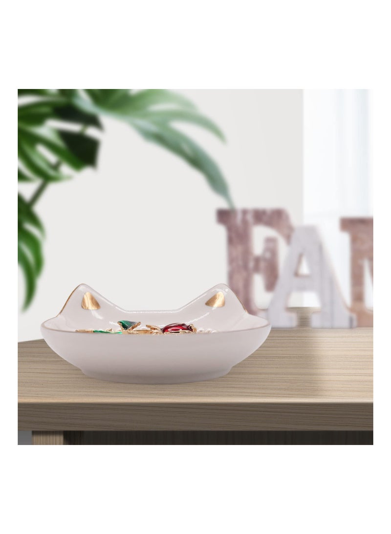 SOLARAE Ceramic Jewelry Dish, Ring Holder and decorative Trinket Tray for Bathroom, Nightstand, and Vanity (Kitten) - Image 5