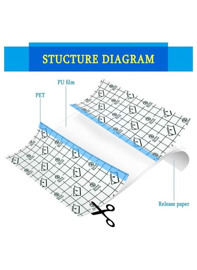 Generic - 50pcs Shower Waterproof Patch  Tattoo Aftercare Bandage, Transparent Film Dressing,PU Membrane Waterproof Sticker,Second Skin Healing Protective Bandages Stretch Antibacterial Wound Tape - Image 1