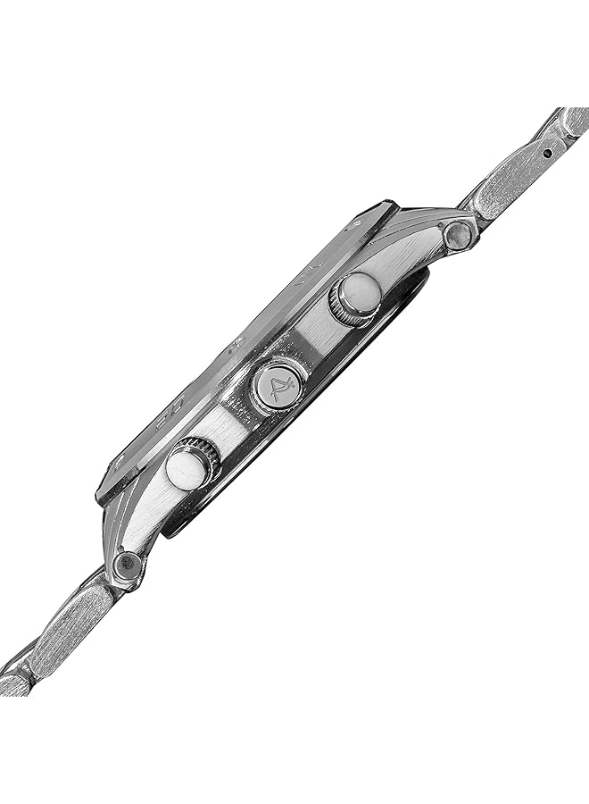 August Steiner Men Urban Tachymeter Bezel Fashion Watch Bold Numbers On Dial With Day Of Week And Date Subdial On Two Tone Black And Silver Stainless Steel Bracelet As8070 - Image 3