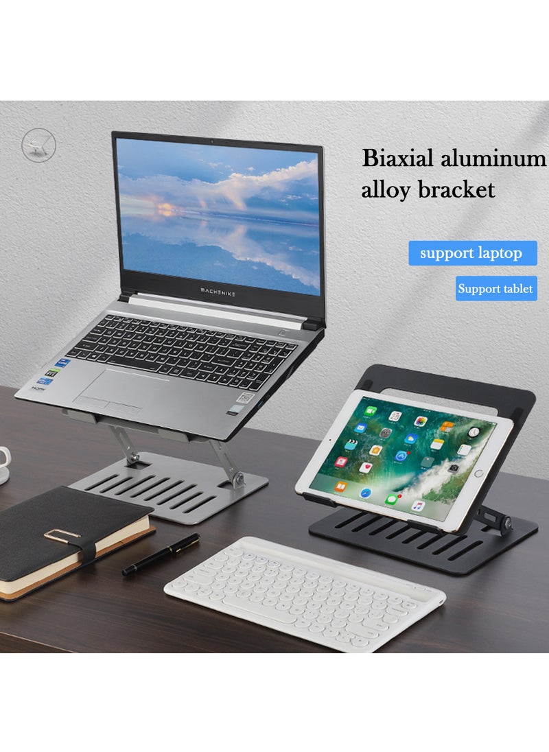Rock Pow - Foldable Laptop Stand for Desk Adjustable Height Ergonomic Computer Stand Aluminum Portable Laptop Stands Holder Riser for MacBook Air Pro All 10-16" Notebooks Laptops - Image 1