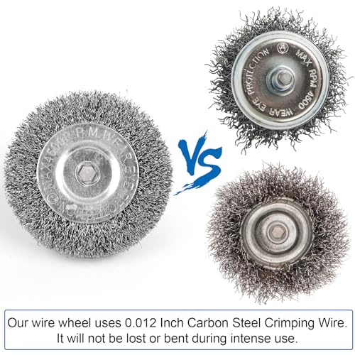 Romeda Wire Brush for Drill, Wire Wheel Brush Cup Set, Drill Wire Brush for Drill 1/4 Inch Arbor for Cleaning Rust, Stripping and Drill Attachment（Hexagonal） - Image 4
