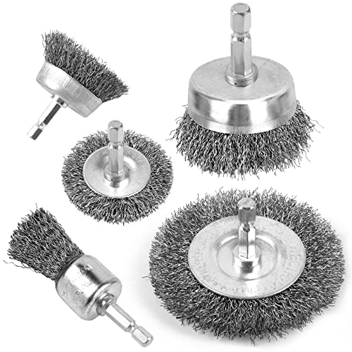 Romeda Wire Brush for Drill, Wire Wheel Brush Cup Set, Drill Wire Brush for Drill 1/4 Inch Arbor for Cleaning Rust, Stripping and Drill Attachment（Hexagonal） - Image 1
