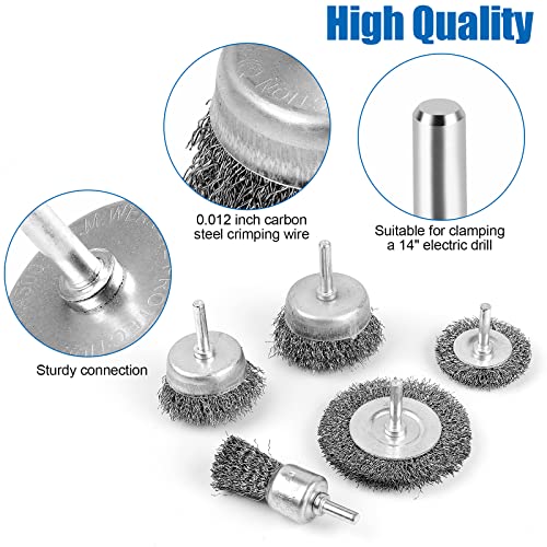 Romeda Wire Brush for Drill, Wire Wheel Brush Cup Set, Drill Wire Brush for Drill 1/4 Inch Arbor for Cleaning Rust, Stripping and Drill Attachment（Hexagonal） - Image 3