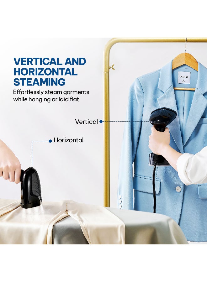 Blaupunkt 1600W Handheld Garment Steamer for Clothes |Portable Clothes Steamer with 15–25g/min Steam Output |Vertical & Horizontal Use, Stainless Steel Steam Head, 3m Power Cord 0.15 kg 1600 W GHS216 black - Image 3