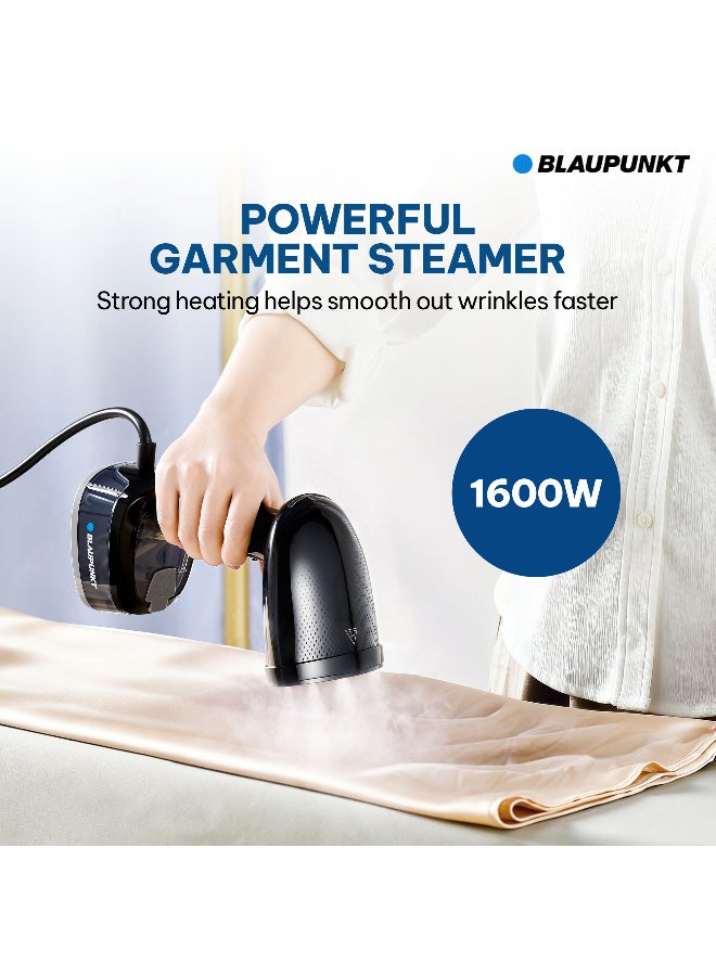 Blaupunkt 1600W Handheld Garment Steamer for Clothes |Portable Clothes Steamer with 15–25g/min Steam Output |Vertical & Horizontal Use, Stainless Steel Steam Head, 3m Power Cord 0.15 kg 1600 W GHS216 black - Image 2