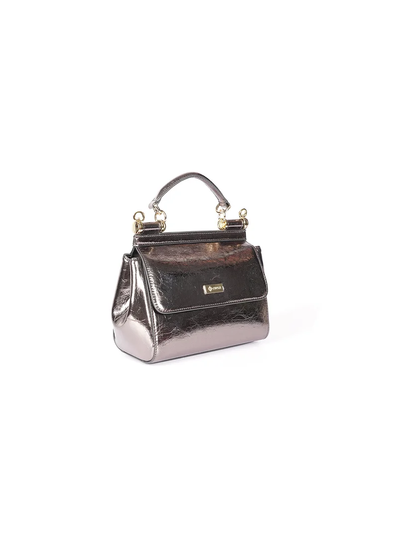 Cuple Small satchel style polished Handbag
