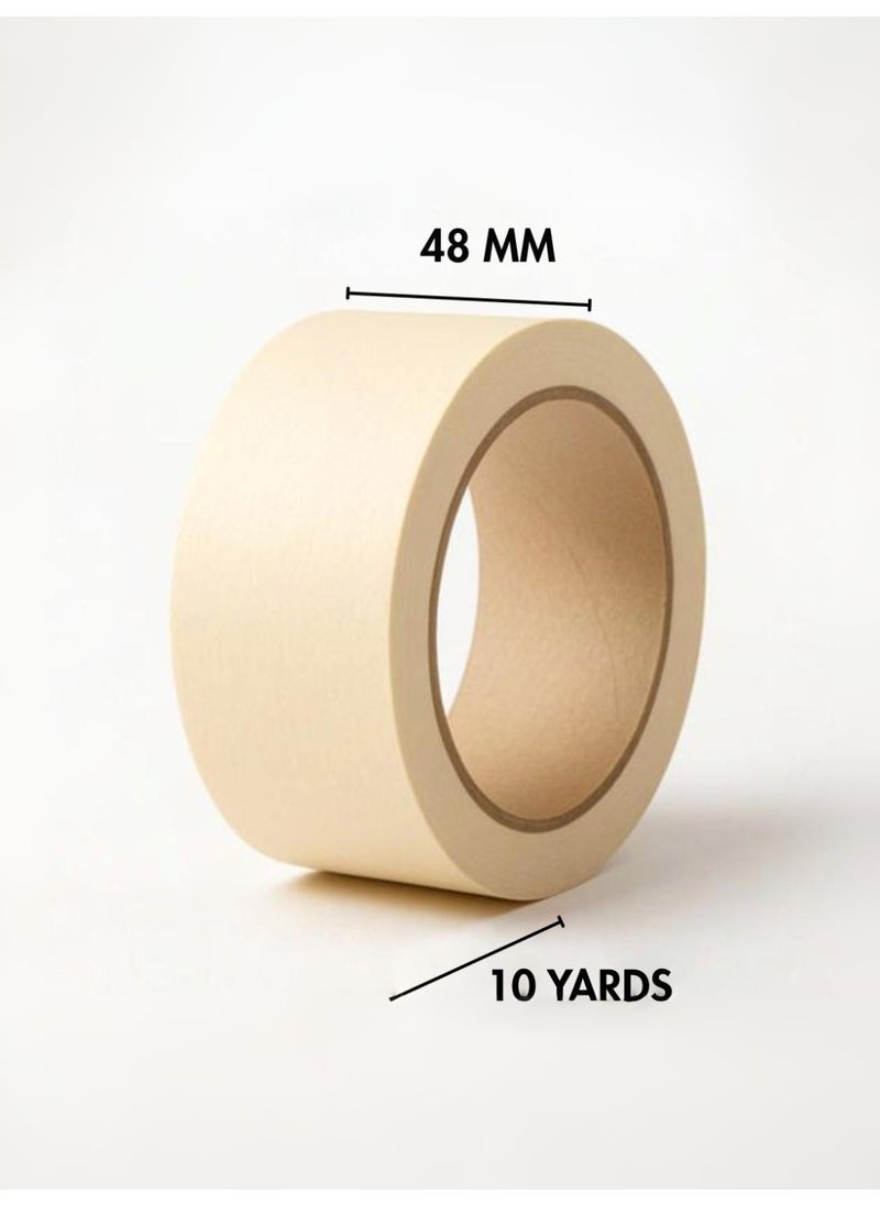 Generic Masking Tape - 24 Rolls | 48mm x 10 Yards Durable Multi-Purpose Tape for Painting, Crafting, Labeling, and Home Improvement  - Image 3